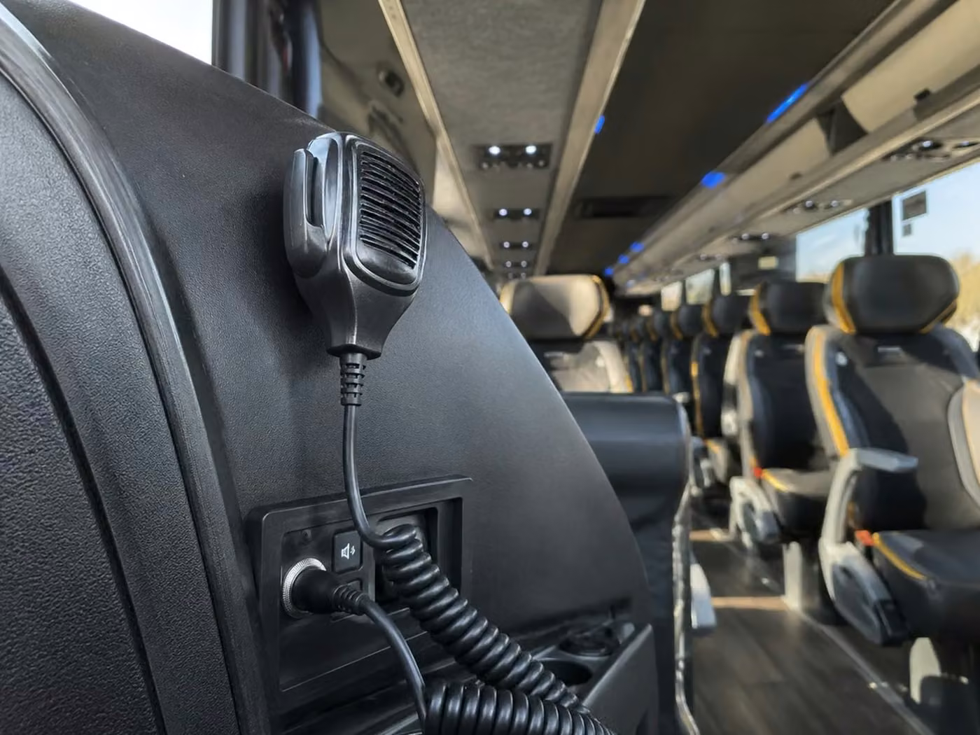 bella vista 56 passenger charter bus pa system