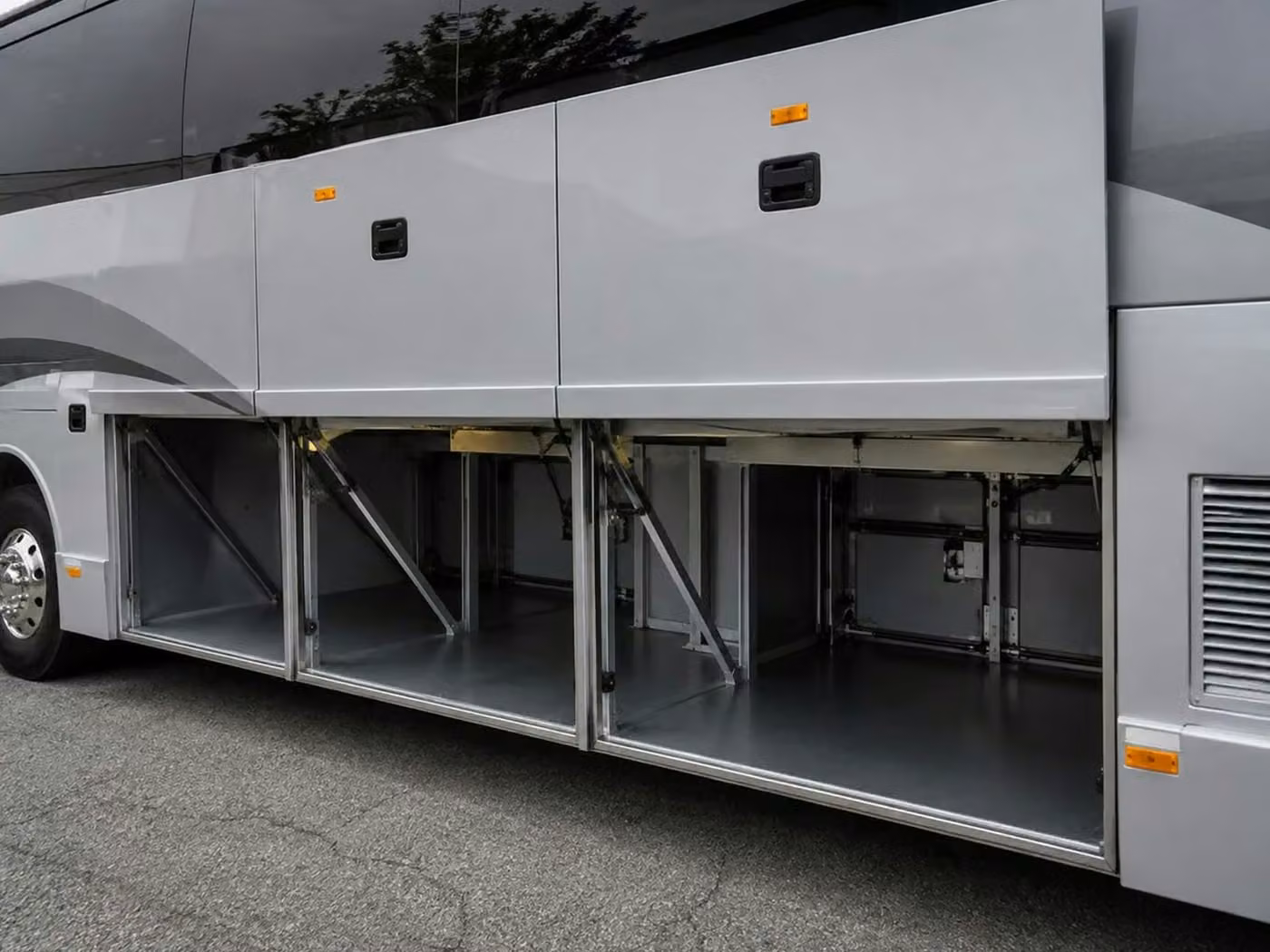 bella vista charter bus under bus storage